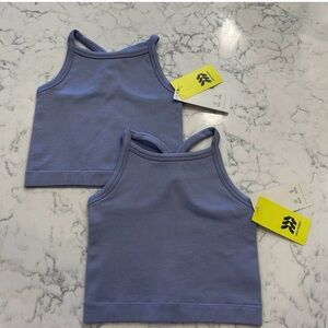 2 NWT All in Motion Purple Seamless Tank Cropped Top Size Kids Medium (8)